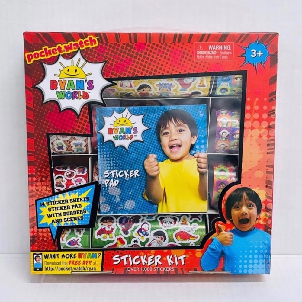 Ryan’s World 1,000+ Stickers Kit Box and Pad
